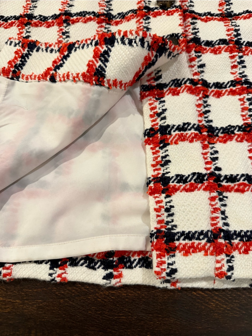 Ann Taylor Red, Black and White Tweed Pencil Skirt - Picture 8 of 9